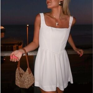Nina White Skort Dress with Corset Bodice